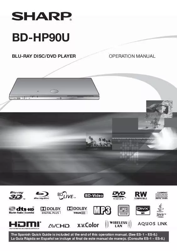 Mode d'emploi SHARP BD-HP90U