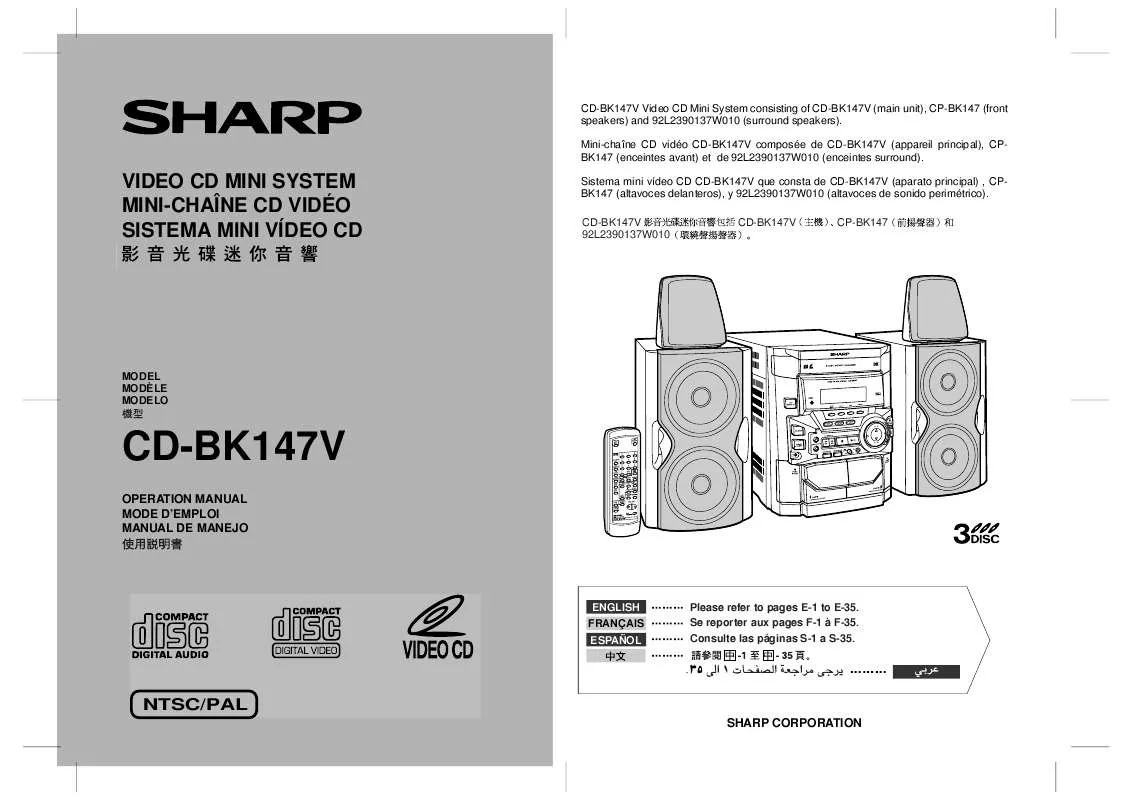 Mode d'emploi SHARP CD-BK147V