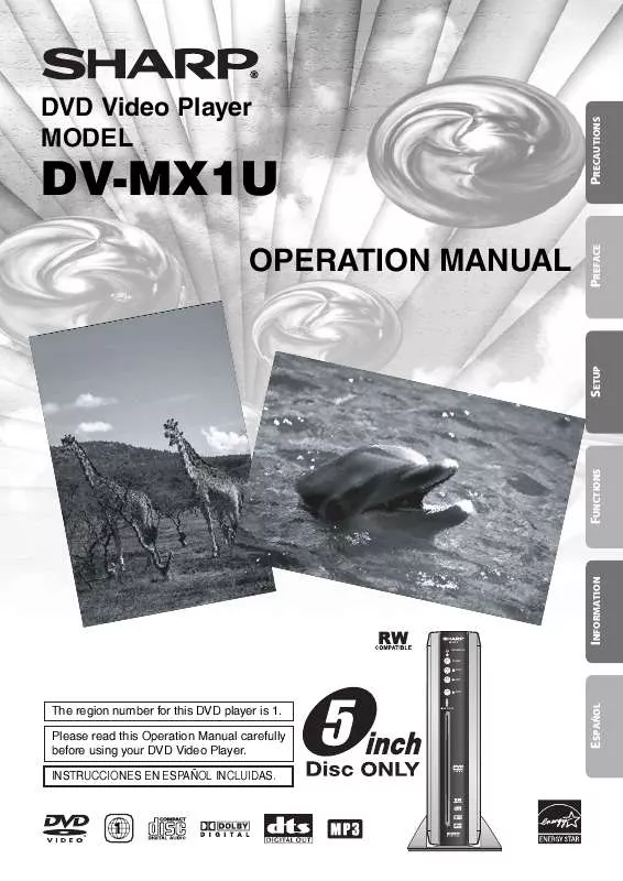 Mode d'emploi SHARP DV-MX1U