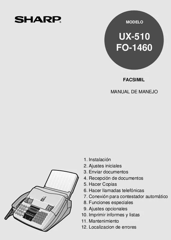 Mode d'emploi SHARP FO-1460/UX-510