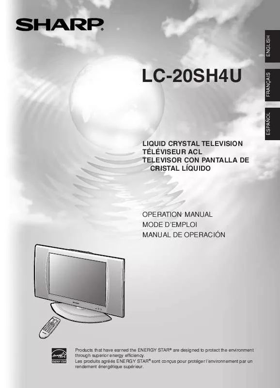 Mode d'emploi SHARP LC-20SH4U