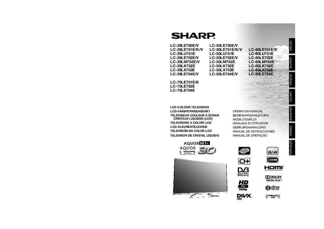Mode d'emploi SHARP LC-XXL75XX