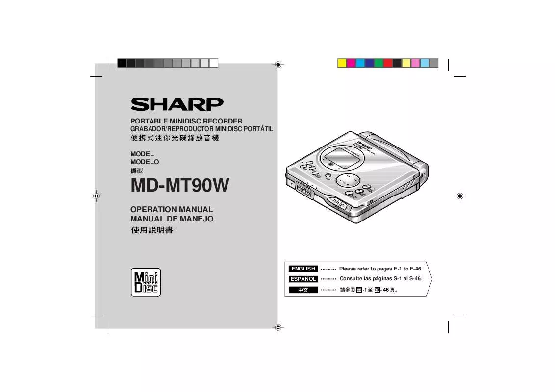 Mode d'emploi SHARP MD-MT90W
