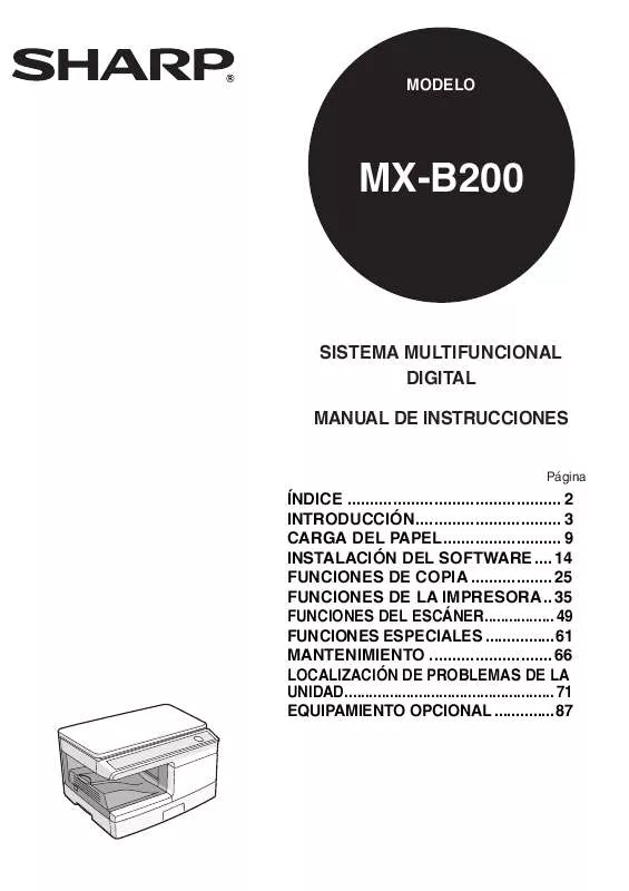 Mode d'emploi SHARP MX-B200