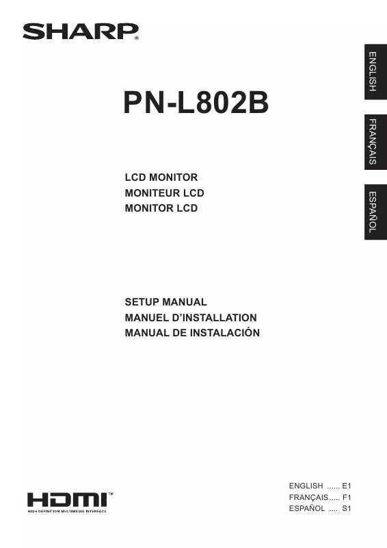 Mode d'emploi SHARP PN-L802B