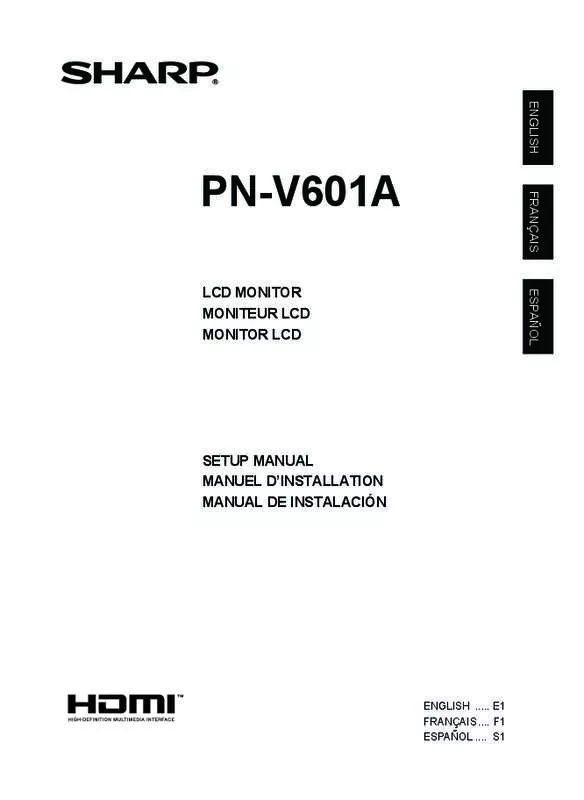 Mode d'emploi SHARP PN-V601A
