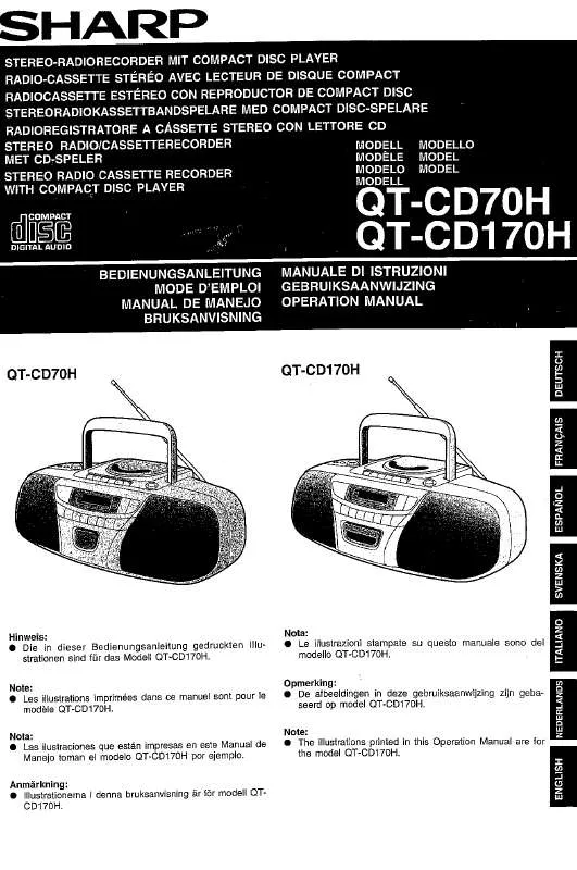Mode d'emploi SHARP QT-CD70H/170H