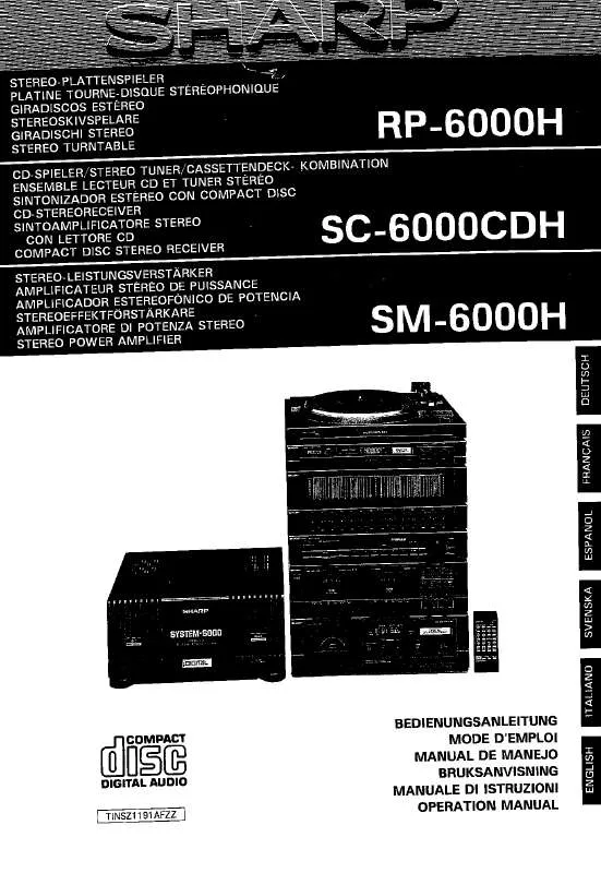 Mode d'emploi SHARP RSC/SM-6000H/CDH