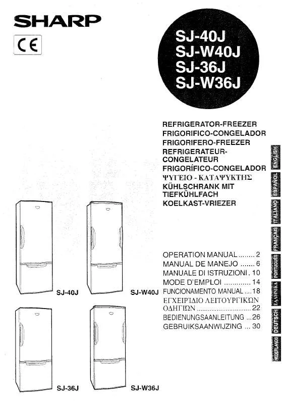 Mode d'emploi SHARP SJ-40/W40/36/W36J
