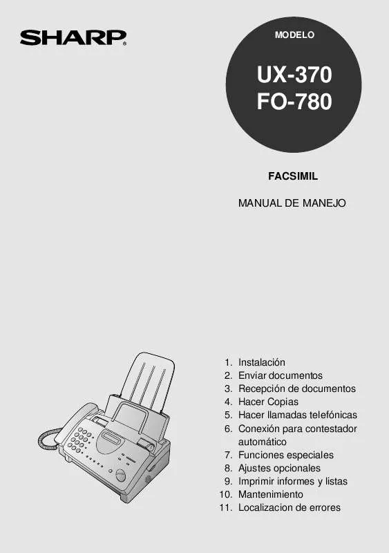 Mode d'emploi SHARP UX-370/FO-780