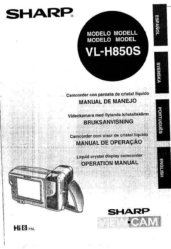 Mode d'emploi SHARP VL-H850S