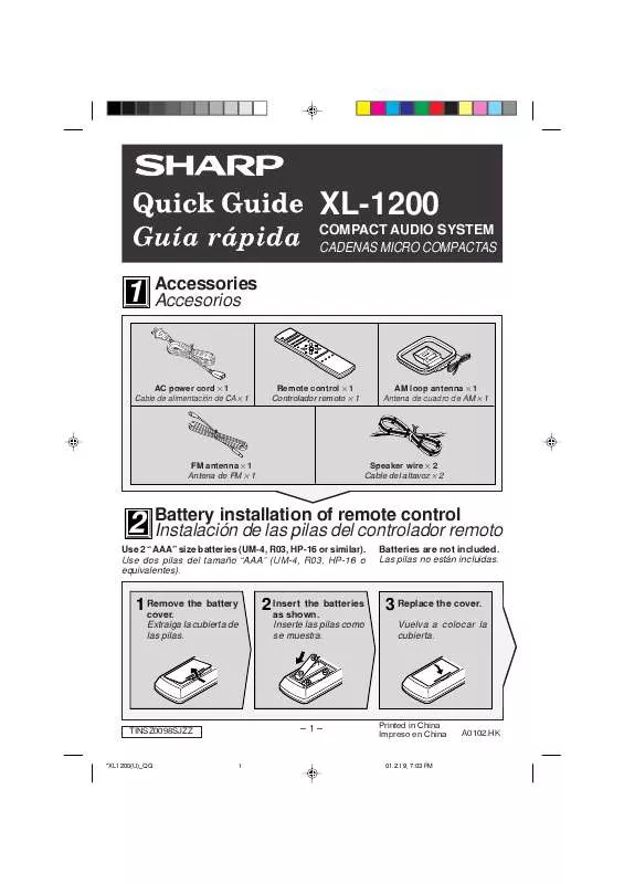 Mode d'emploi SHARP XL-1200