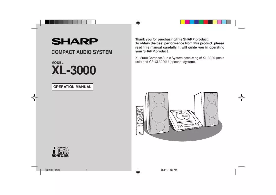 Mode d'emploi SHARP XL-3000