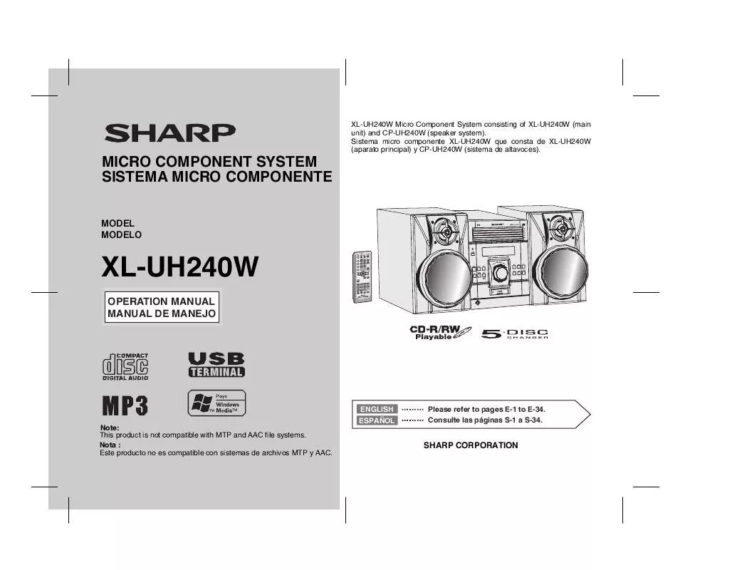 Mode d'emploi SHARP XL-UH240W