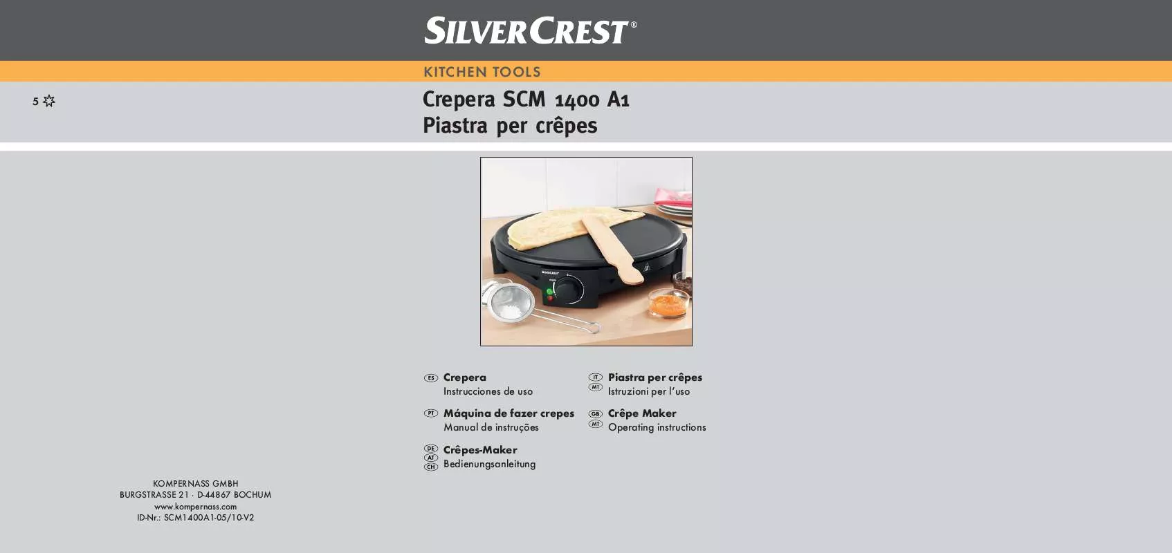 Mode d'emploi SILVERCREST SCM 1400 A1 CRÊPE MAKER
