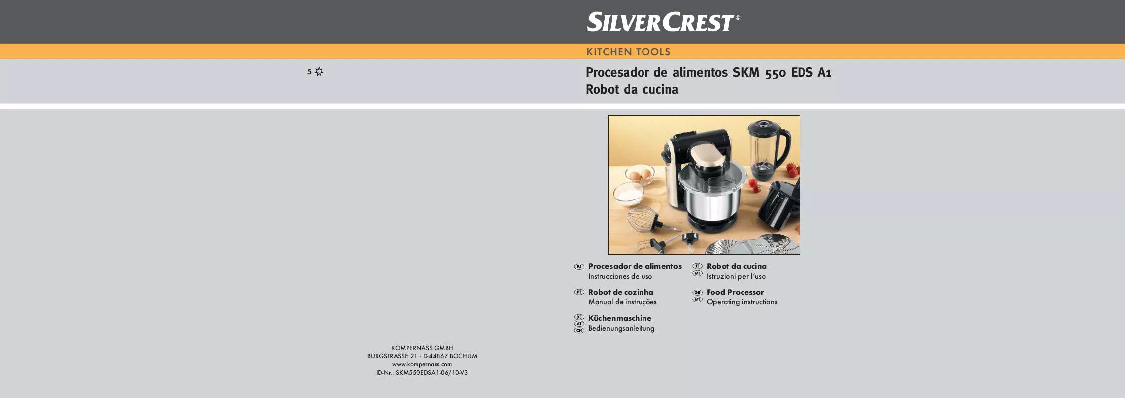 Mode d'emploi SILVERCREST SKM 550 EDS A1