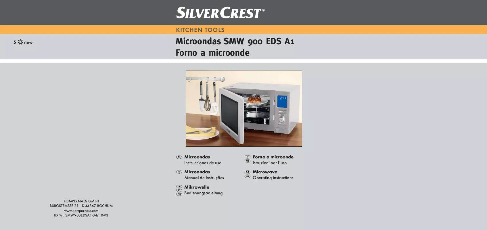 Mode d'emploi SILVERCREST SMW 900 EDS A1 MICROWAVE