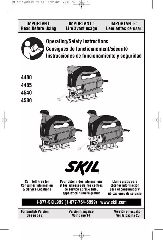 Mode d'emploi SKIL 4580