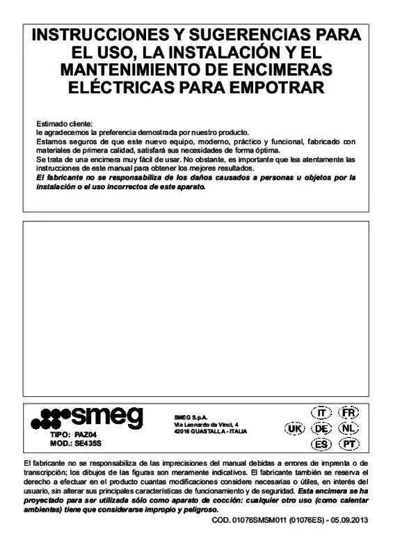 Mode d'emploi SMEG SE435S