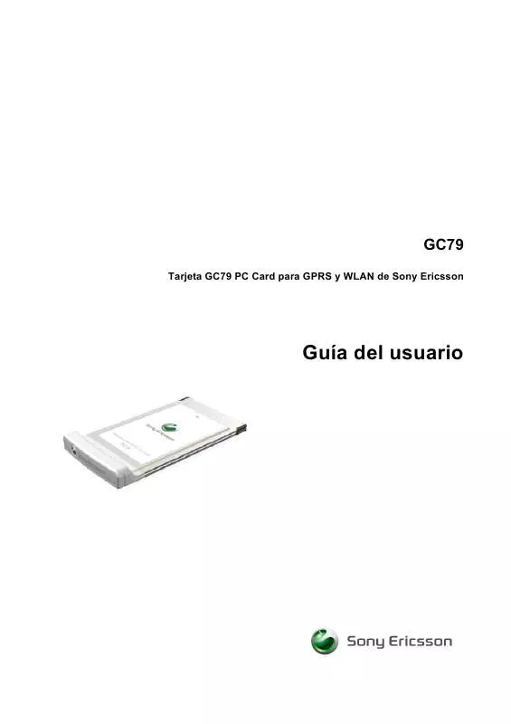 Mode d'emploi SONY ERICSSON GPRS WIRELESS LAN PC CARD GC79
