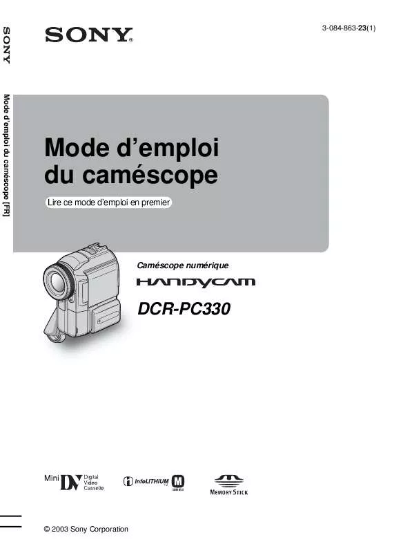Mode d'emploi SONY DCR-PC330