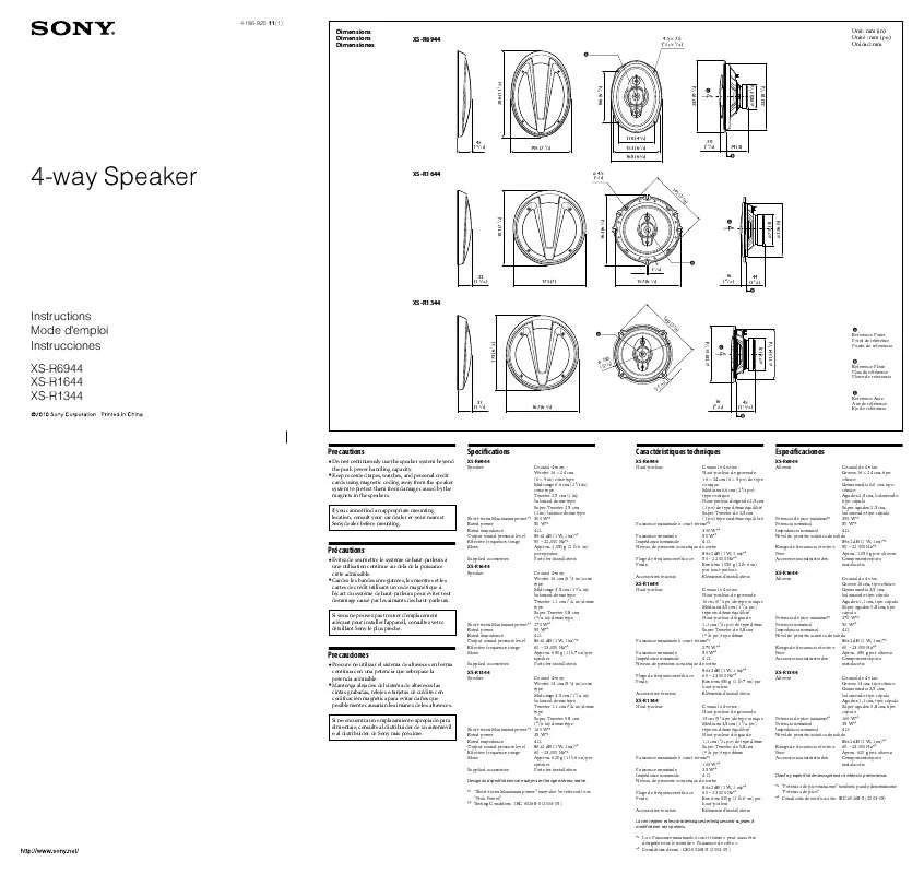 Mode d'emploi SONY XS-R1644