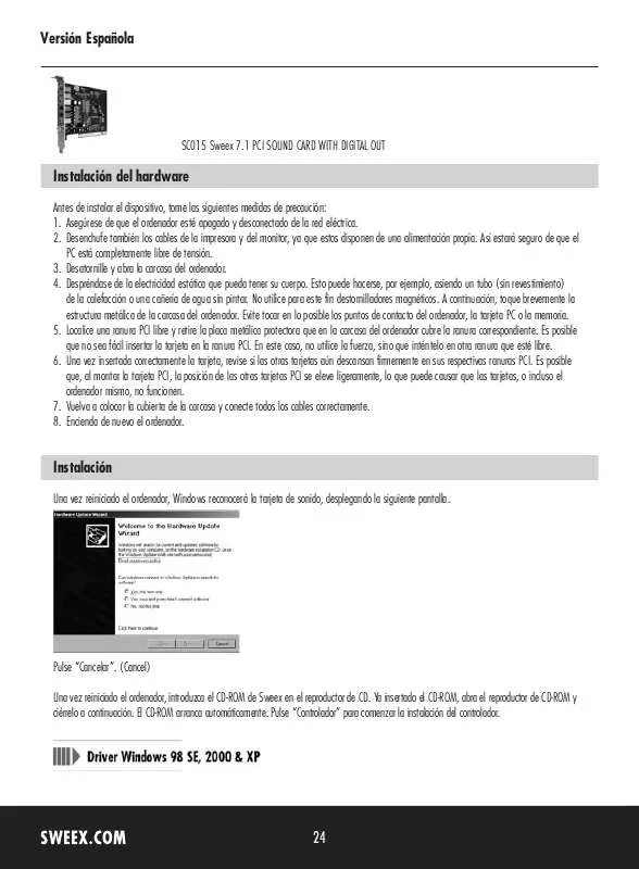 Mode d'emploi SWEEX SC015