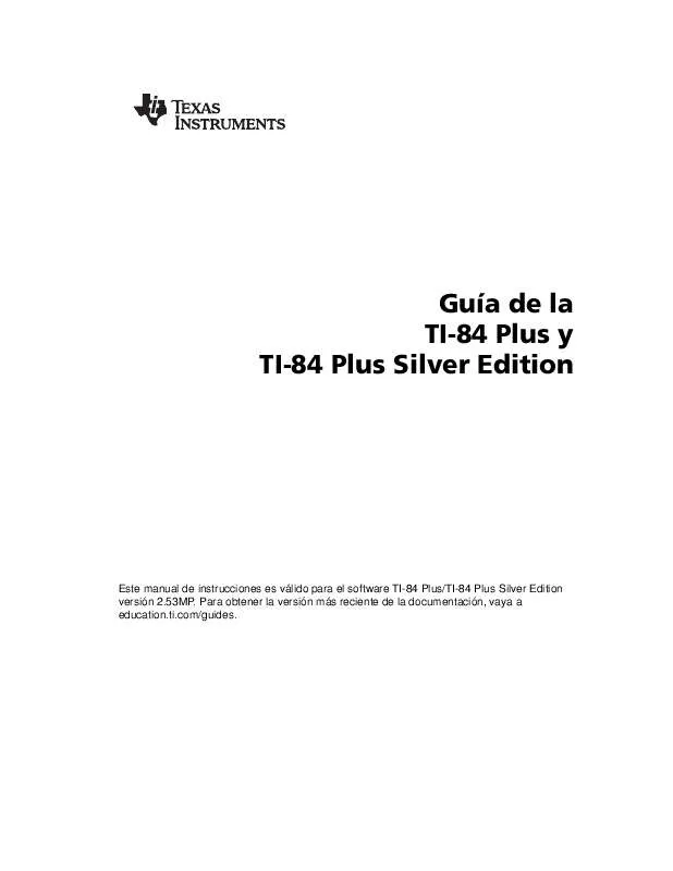 Mode d'emploi TEXAS INSTRUMENTS TI-84 PLUS SILVER