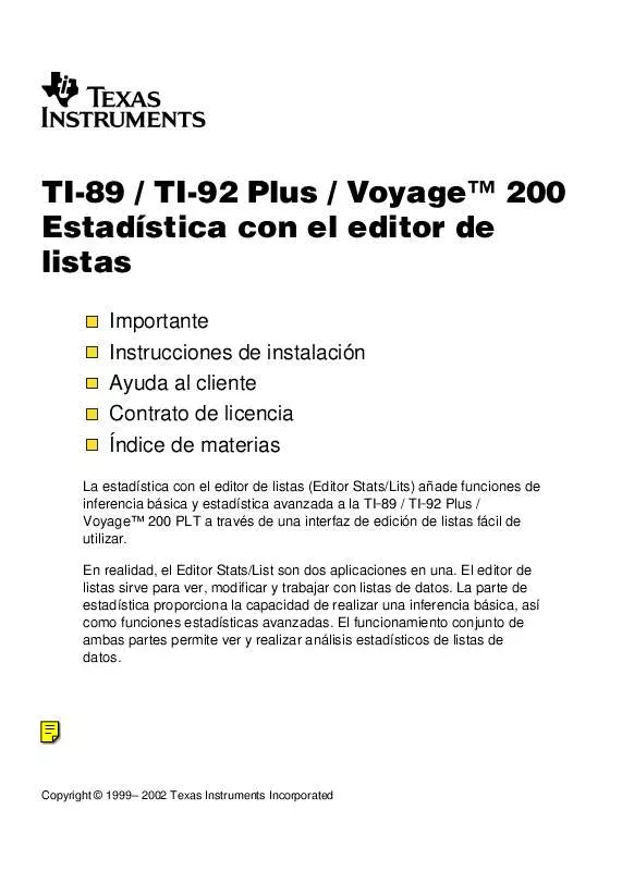 Mode d'emploi TEXAS INSTRUMENTS TI-89