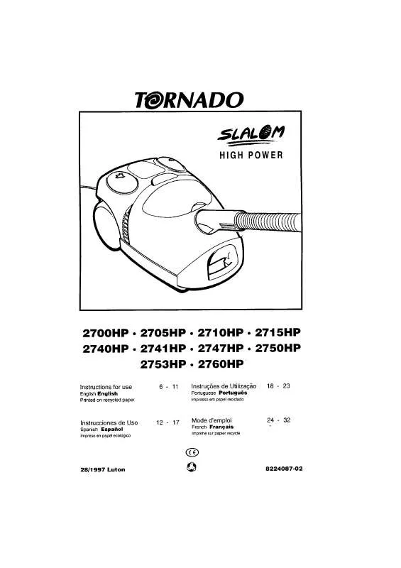 Mode d'emploi TORNADO TO2705HP