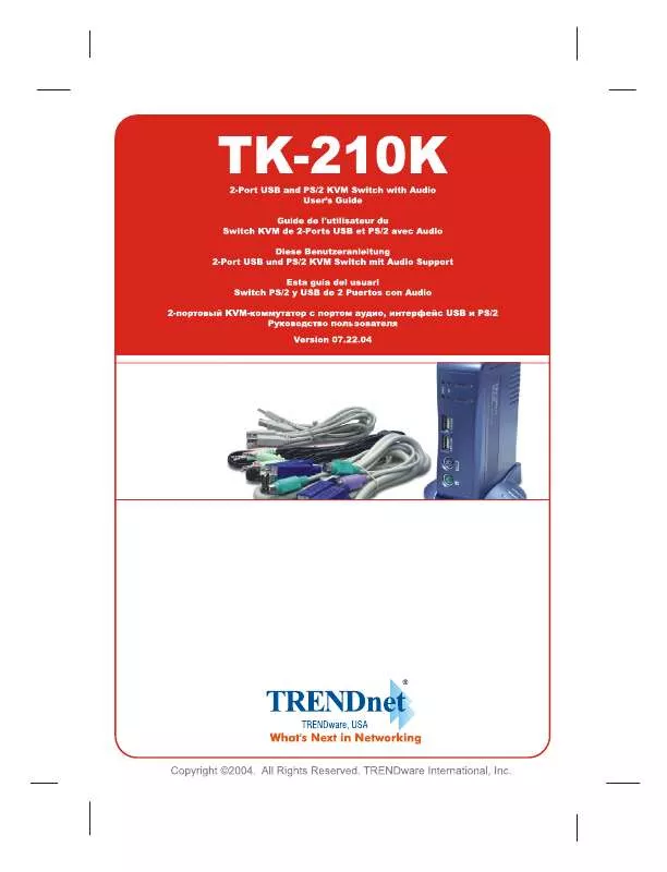 Mode d'emploi TRENDNET TK-210K