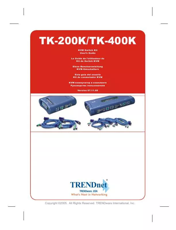 Mode d'emploi TRENDNET TK-400K