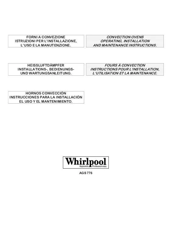 Mode d'emploi WHIRLPOOL AGS 776/WP