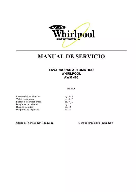 Mode d'emploi WHIRLPOOL AWM466
