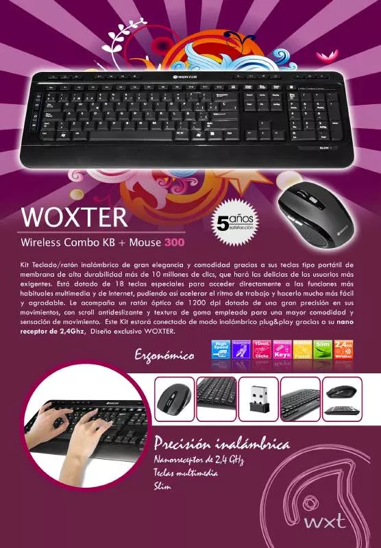 Mode d'emploi WOXTER COMBO KEYBOARD PLUS MOUSE 300