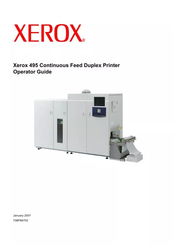 Mode d'emploi XEROX 495 CONTINUOUS FEED