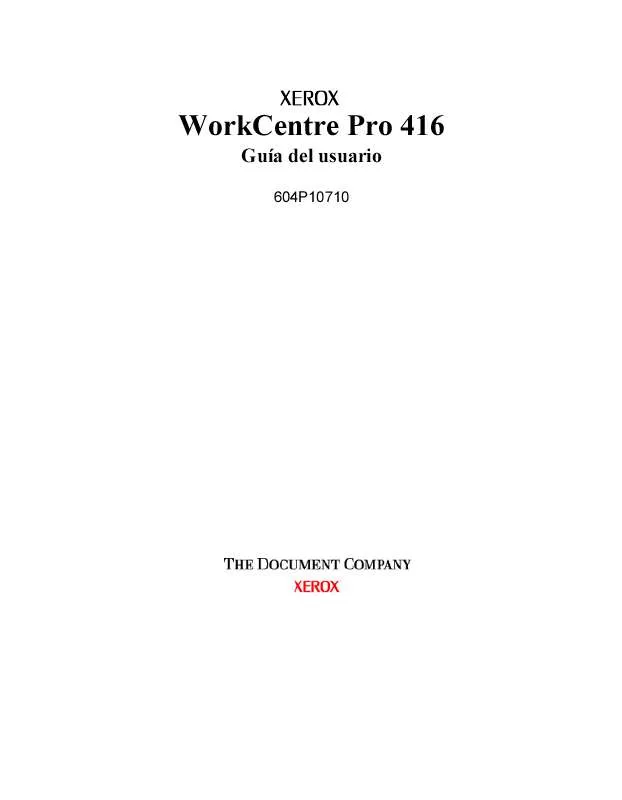 Mode d'emploi XEROX WORKCENTRE PRO 421 COPIER-PRINTER