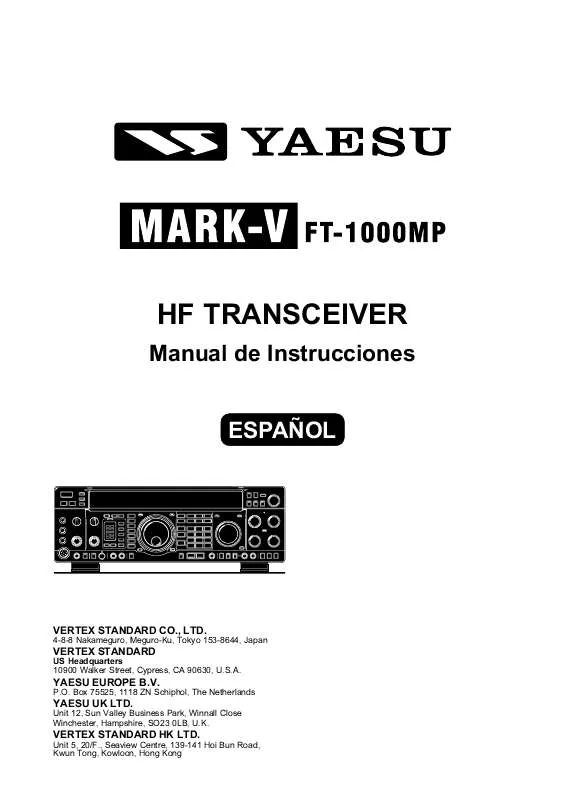 Mode d'emploi YAESU MARK-V FT-1000MP