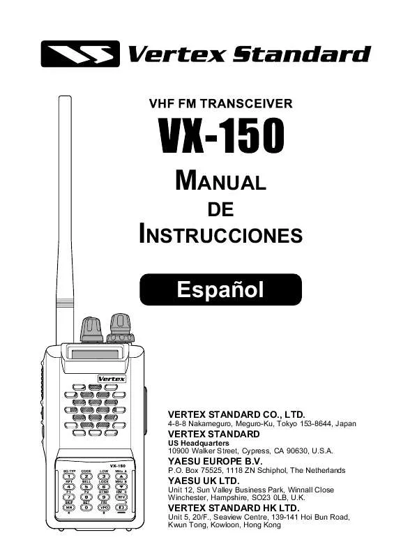 Mode d'emploi YAESU VX-150
