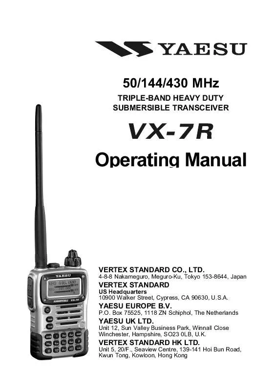 Mode d'emploi YAESU VX-7R