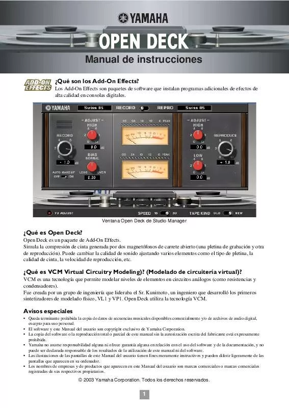 Mode d'emploi YAMAHA ADD-ON EFFECTS-AE021-
