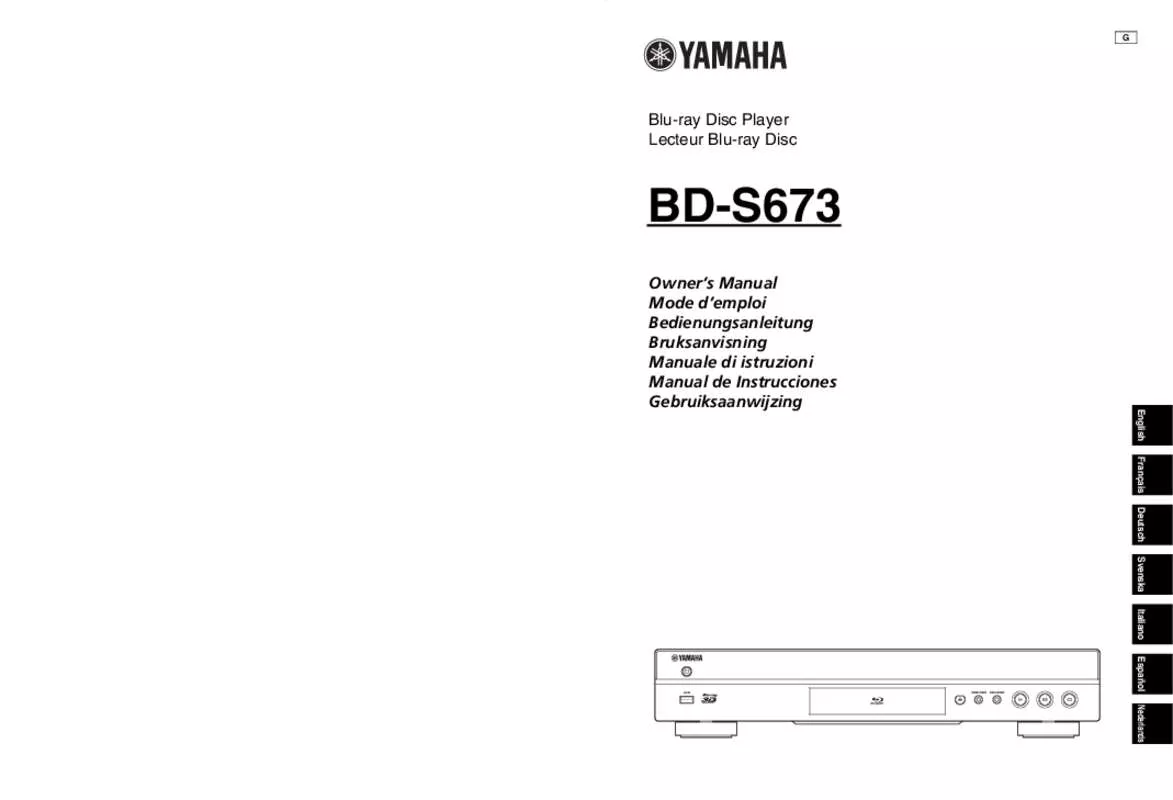 Mode d'emploi YAMAHA BD-S673