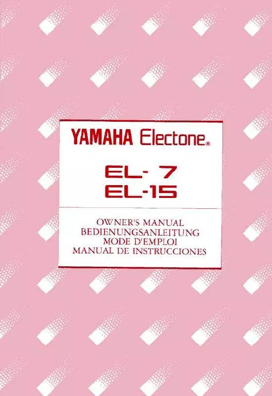 Mode d'emploi YAMAHA EL-15/EL-7 (IMAGE)