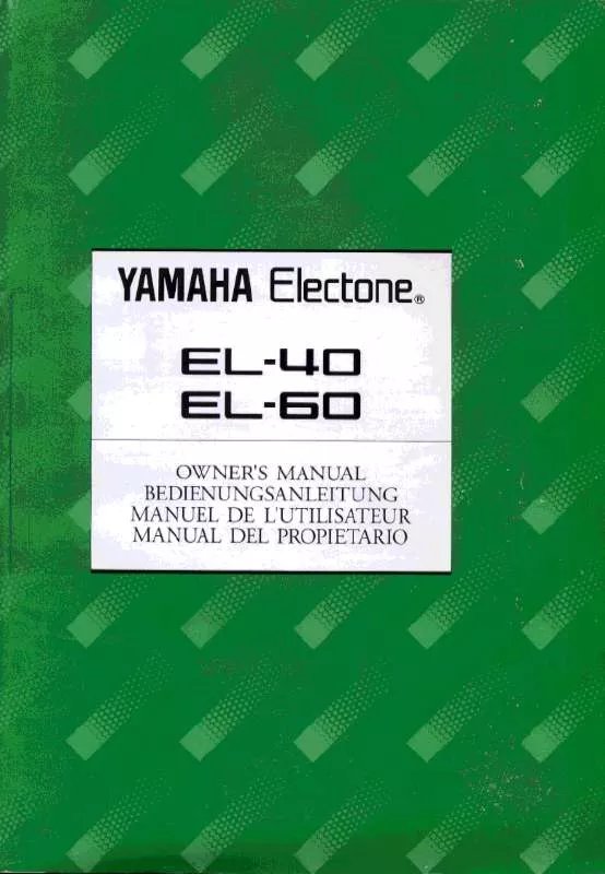 Mode d'emploi YAMAHA EL-60/EL-40