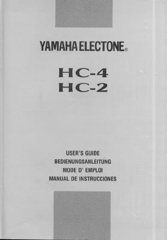 Mode d'emploi YAMAHA HC-4/HC-2