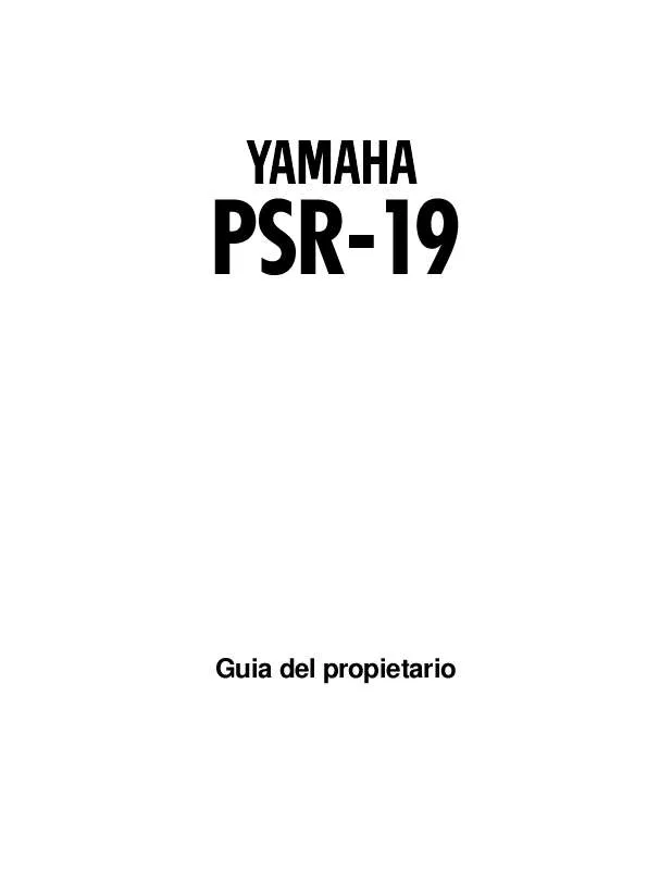 Mode d'emploi YAMAHA PSR-19