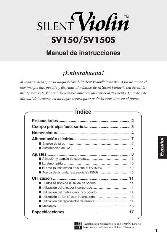 Mode d'emploi YAMAHA SV150/SV-150S