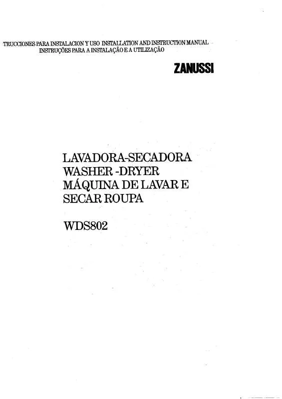 Mode d'emploi ZANUSSI WDS802