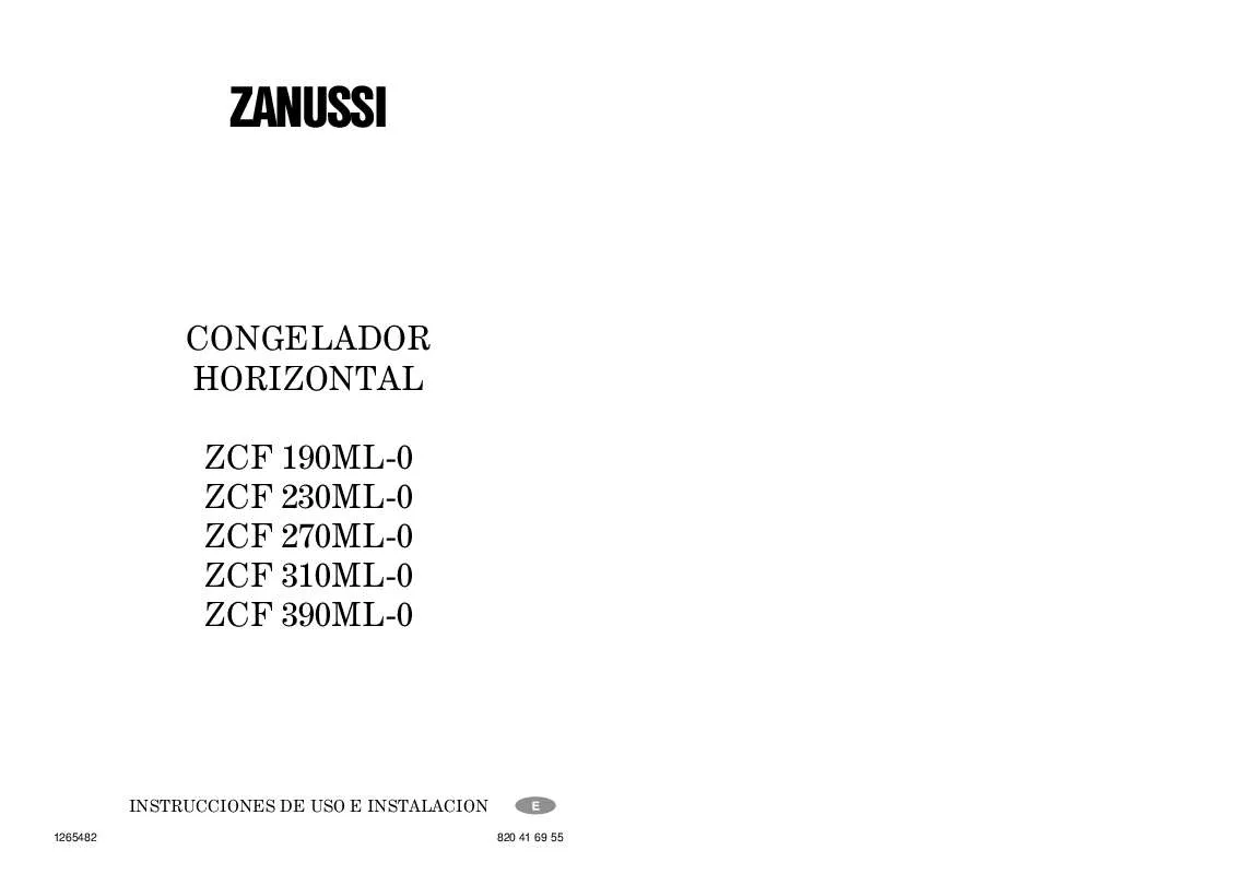 Mode d'emploi ZANUSSI ZCF310ML-1