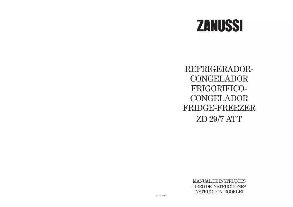 Mode d'emploi ZANUSSI ZD29/7ATT